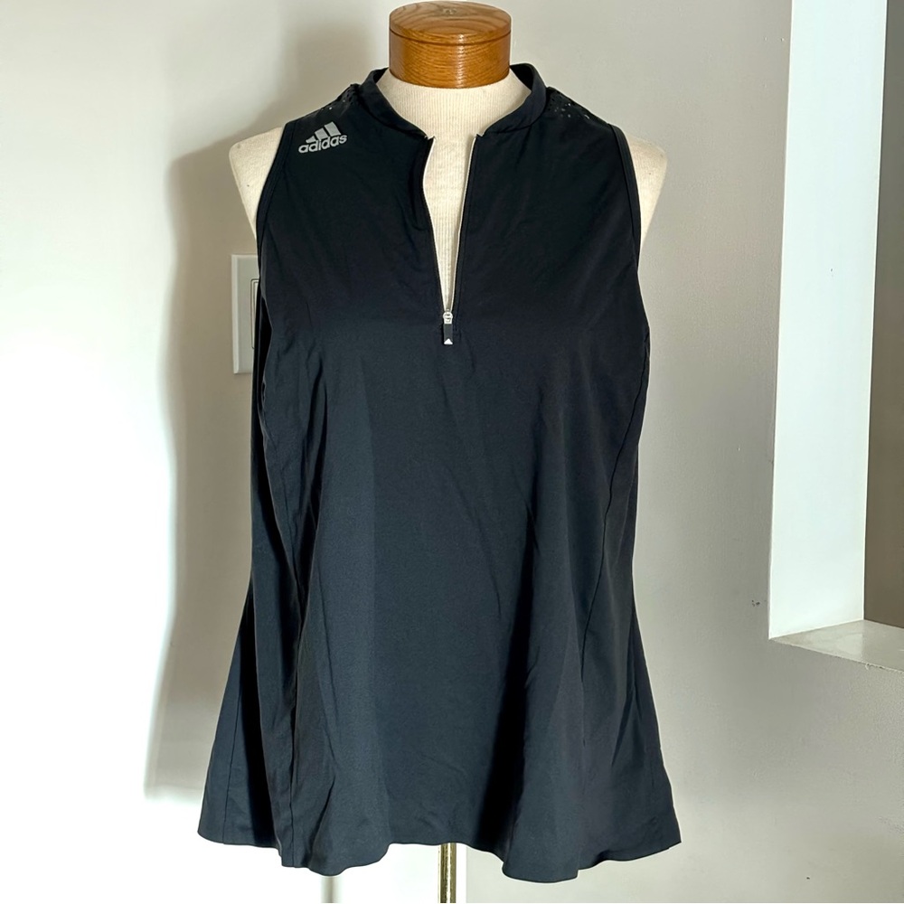 Adidas Black Quarter Zip Tank Top